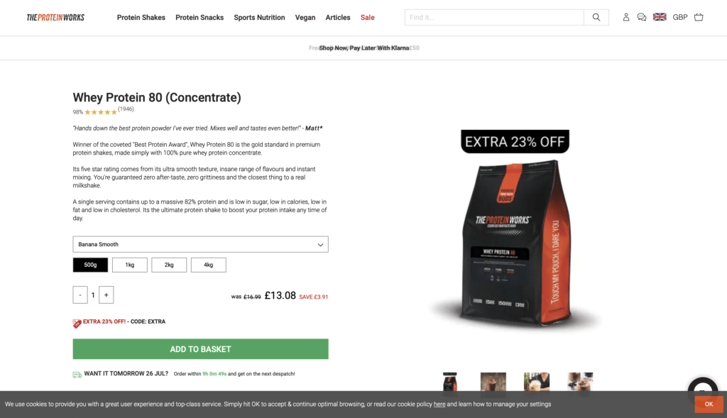 The Protein Works Whey Protein 80 Website
