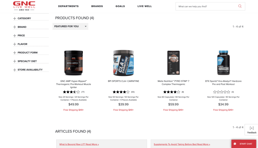 Thermogenic Pre-Workout-GNC