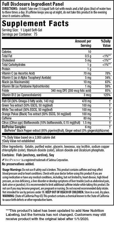 Triple Tea Fat Burner Supplement Facts