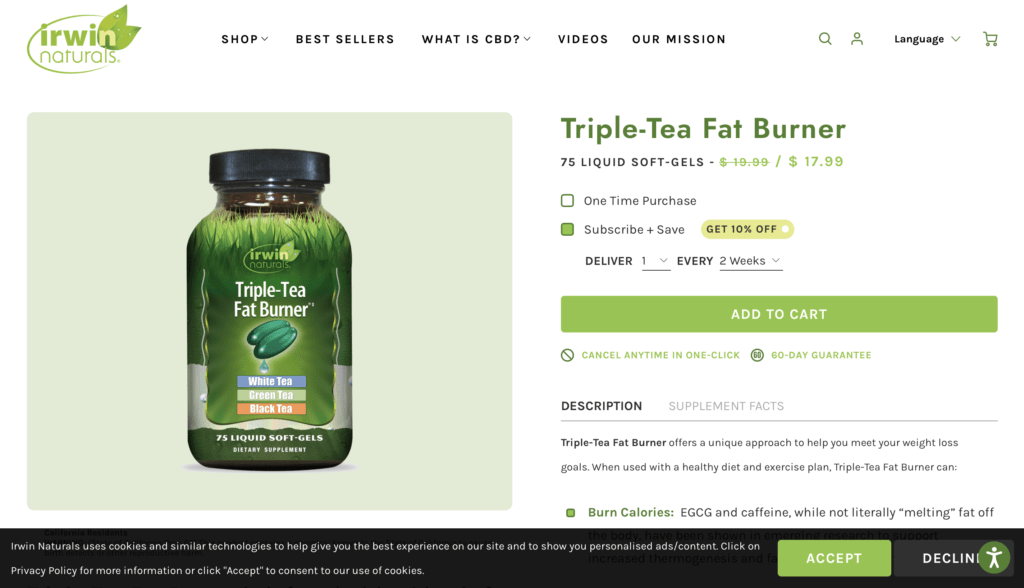 Triple Tea Fat Burner Website