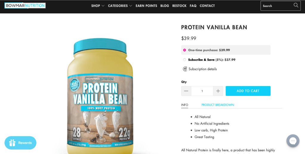 Bowmar Nutrition Whey Protein Webiste