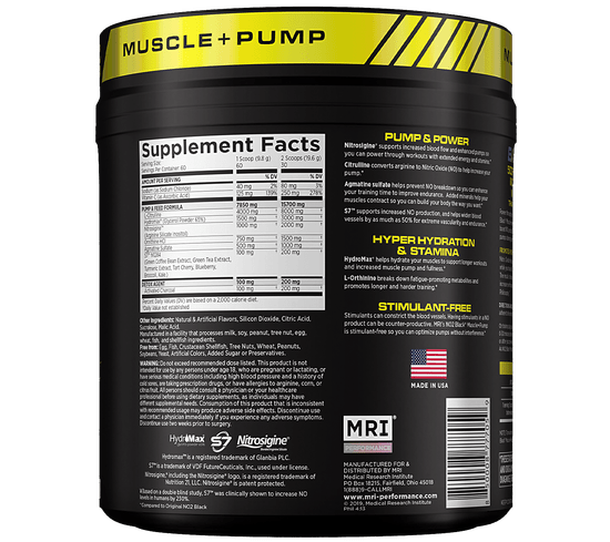 MRI Performance NO2 Black Supplement Facts