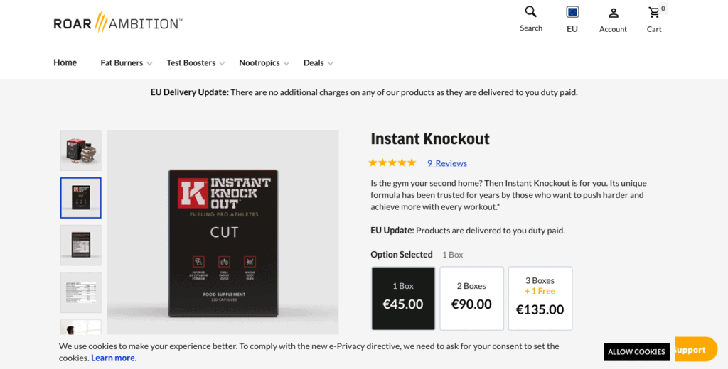 Roar Ambition Instant Knockout Website