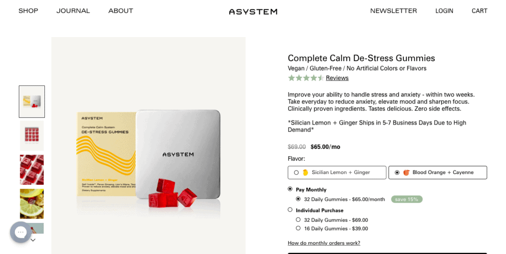 ASYSTEM Complete Calm Website