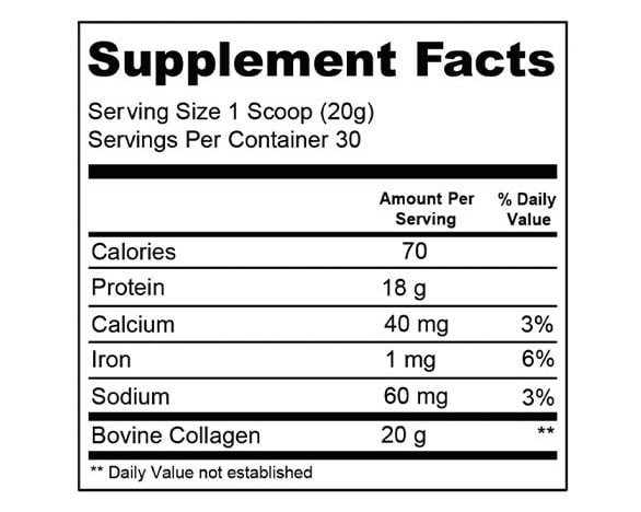 Bowmar Nutrition Collagen Peptides Supplement Facts