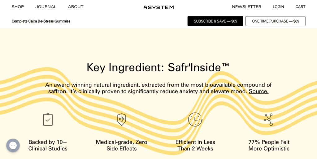 Calm De-Stress Gummies By Asystem - Key Ingredient