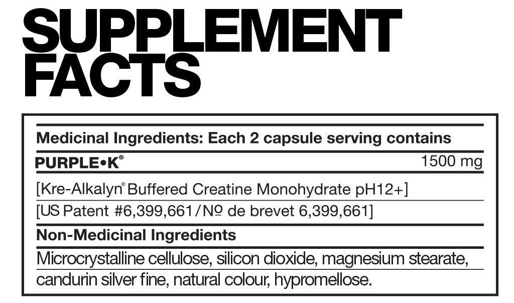 Fusion Purple-K Supplement Facts
