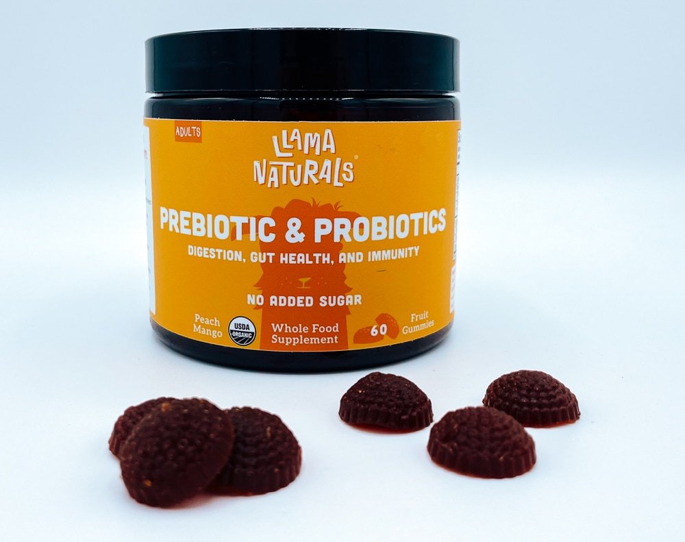 Llama Naturals Adult Probiotic Gummies and Bottle
