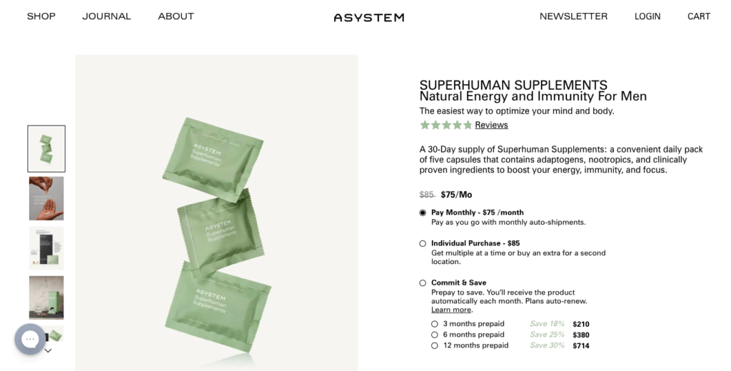 Superhuman Supplement Pricing