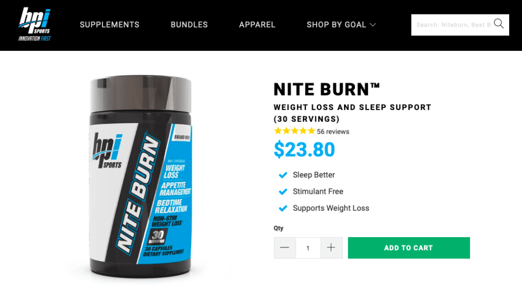 BPI Sports Nite Burn Website