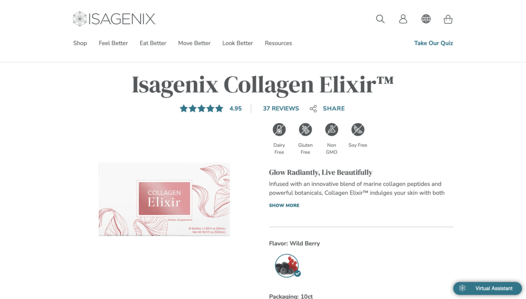 Isagenix Collagen Elixir Website