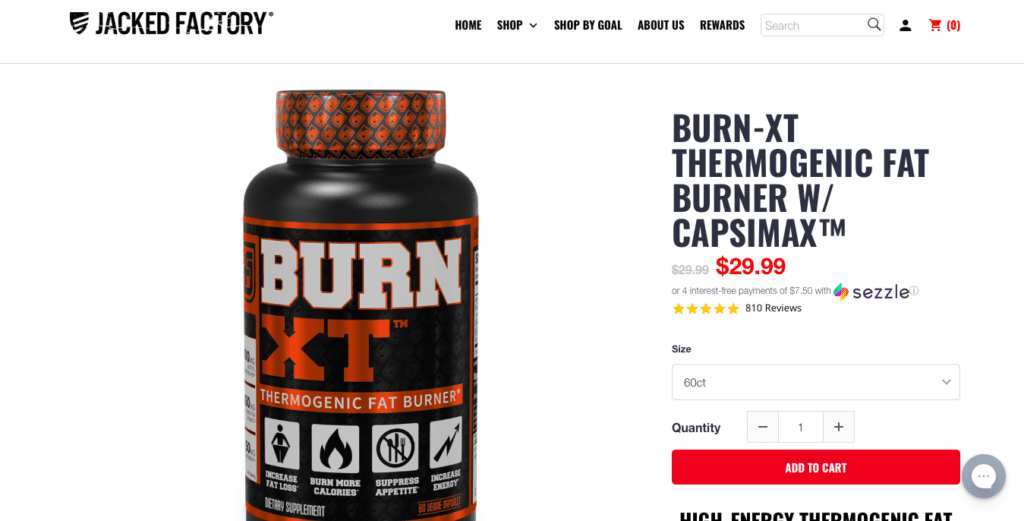Jacked Factory Burn XT Thermogenic Fat Burner Website