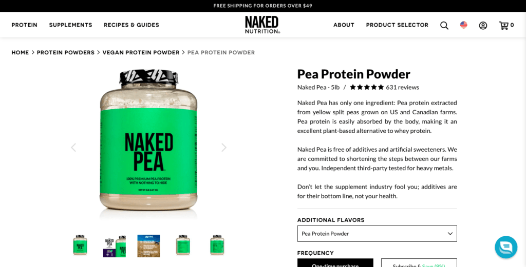 Naked Nutrition Naked Pea Protein Website