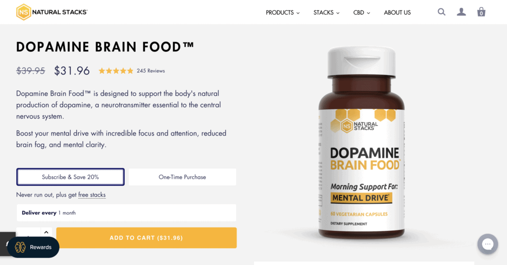 Natural Stacks Dopamine Brain Food Website