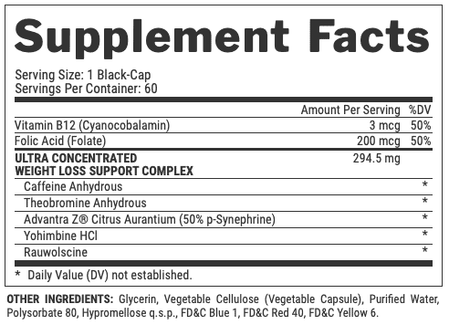 Nutrex Lipo 6 Black Hers-Supplement Facts