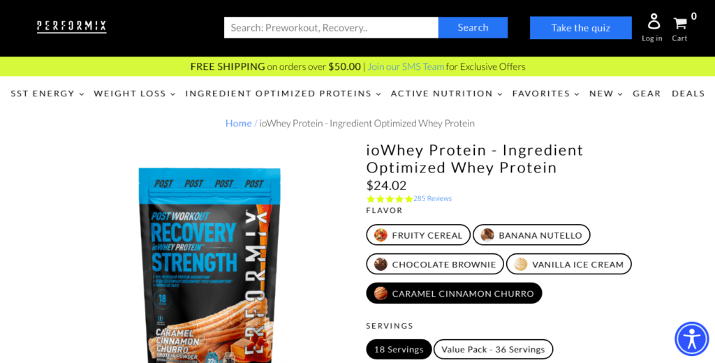 Performix ioWhey Protein Website