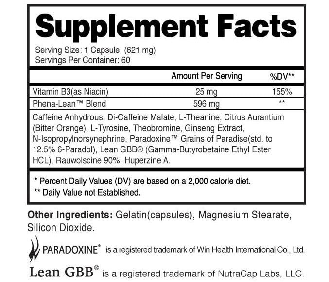 Phena-Lean-Supplement Facts