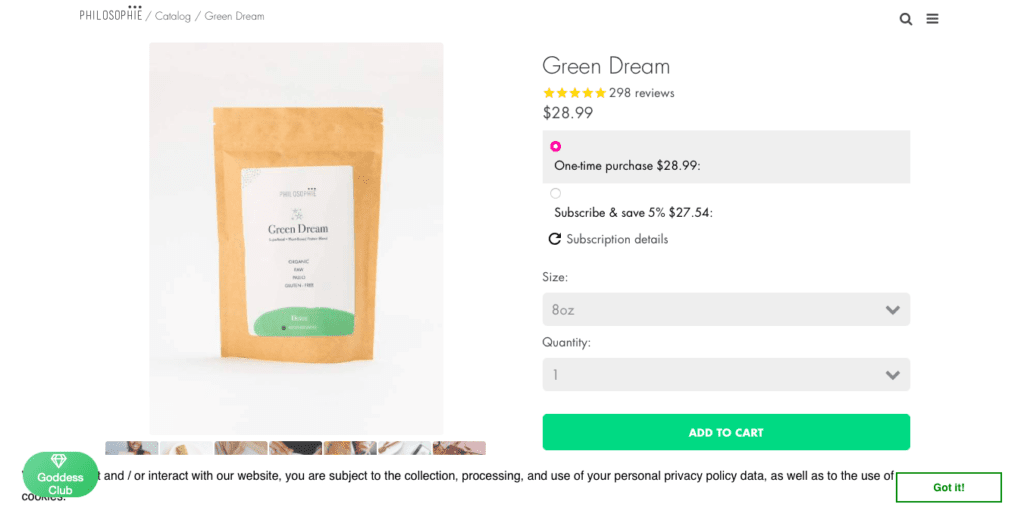 Philosophie Green Dream Website