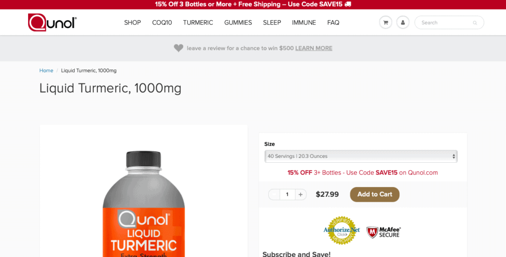 Qunol Liquid Turmeric Website