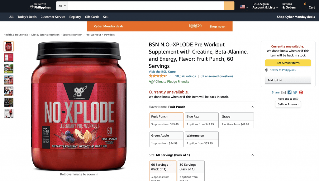 BSN N.O.-XPLODE Amazon Price