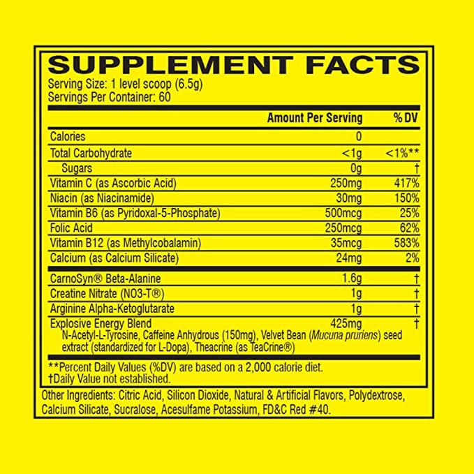 Cellucor C4 Supplement Facts
