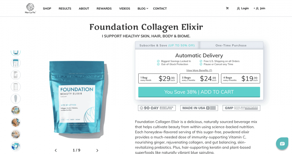 Hair La Vie Foundation Collagen Elixir Website
