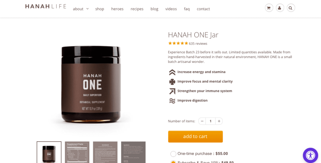 Hanah Life Hanah One Website