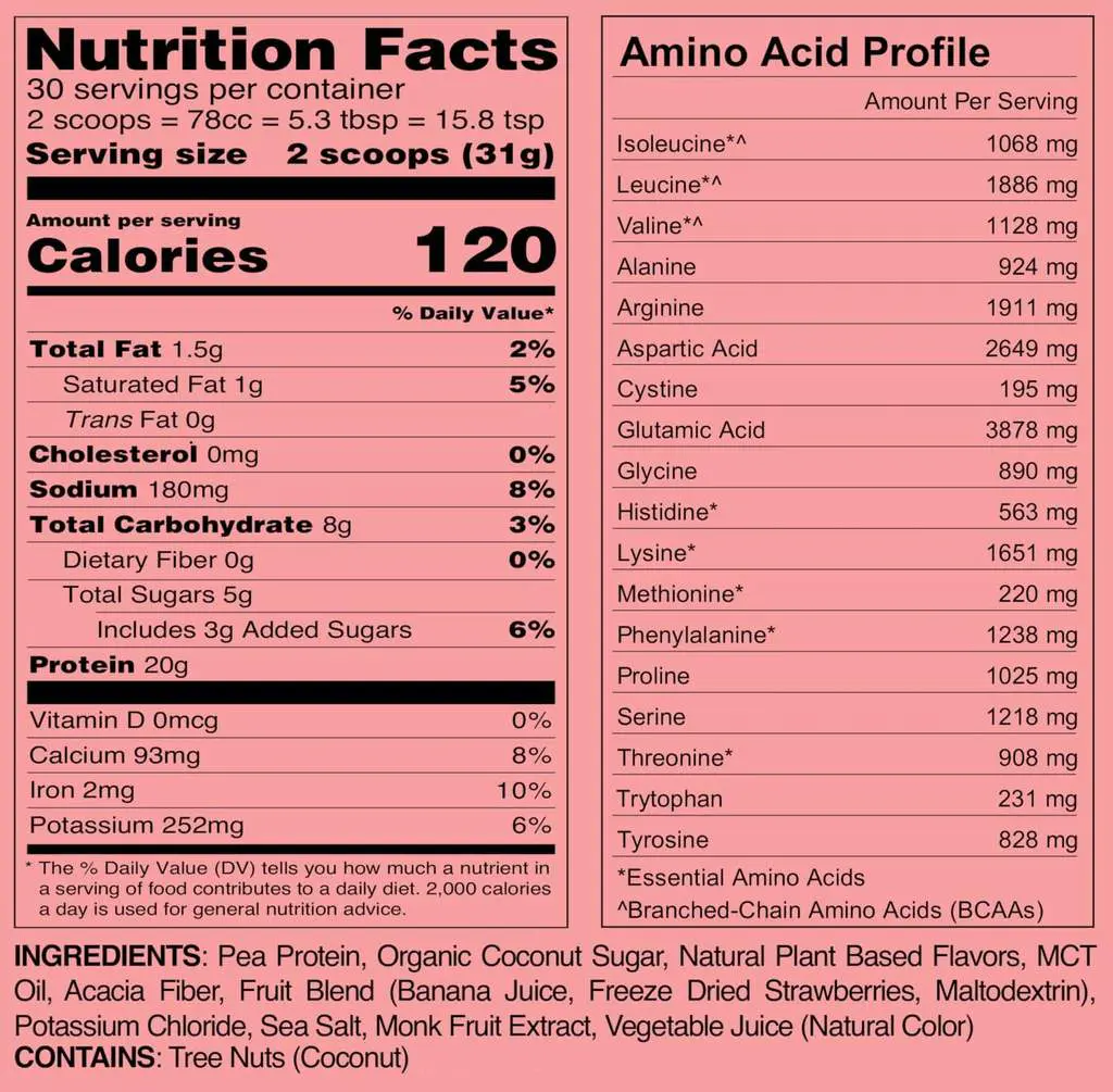 Naked Nutrition Naked Shake - Supplement Facts