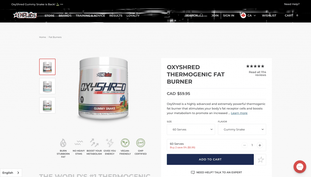 OxyShred Thermogenic Fat Burner Website