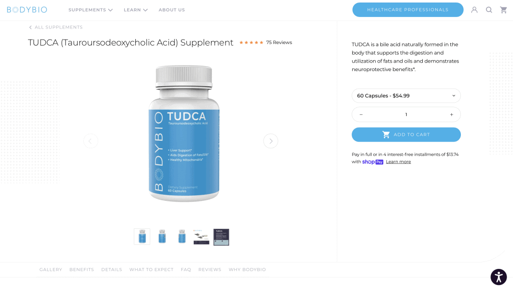 BodyBio TUDCA Website