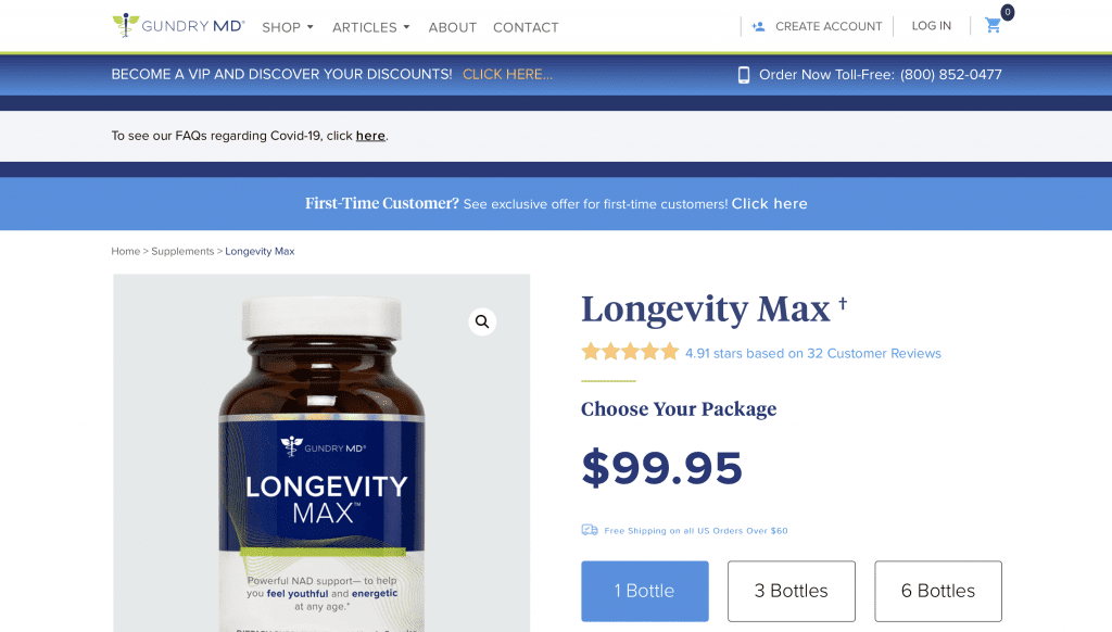 Gundry MD Longevity Max Website