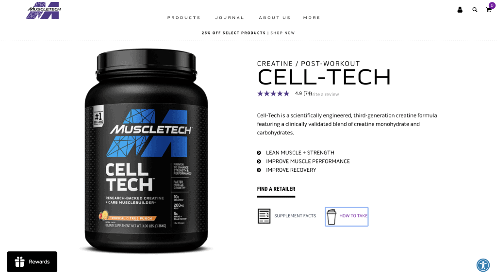 MuscleTech Cell-Tech Website