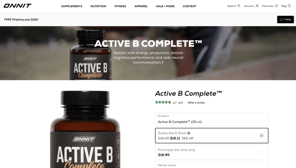 Onnit Active B Complete - Website