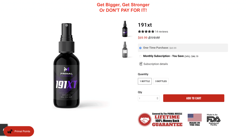 Primal Muscle 191XT Website