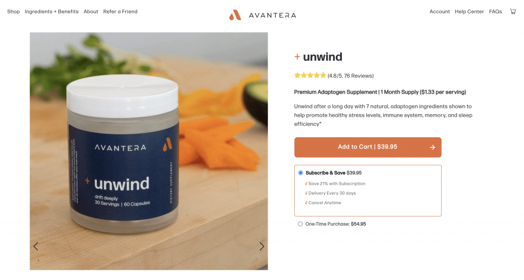 avantera unwind website