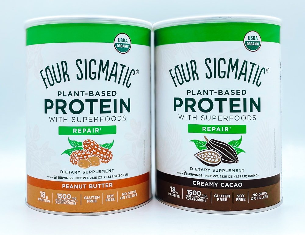 Four Sigmatic Superfood Protein Tins