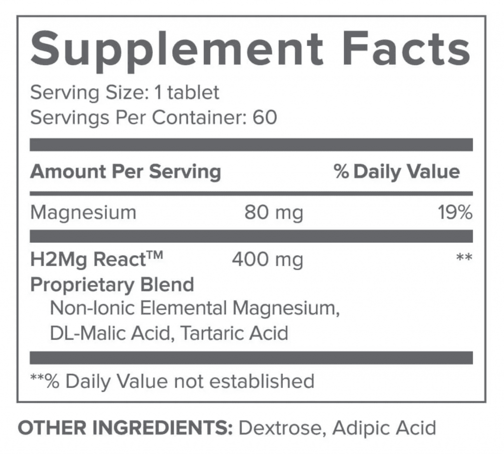 gundry md h2 restore supplement facts