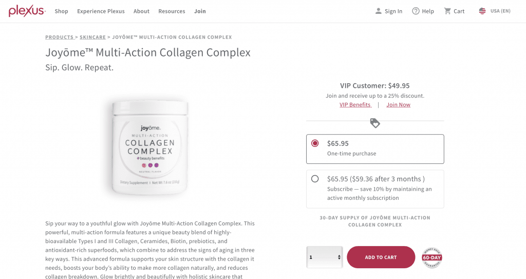 Joyome Collagen Complex - Where to Buy