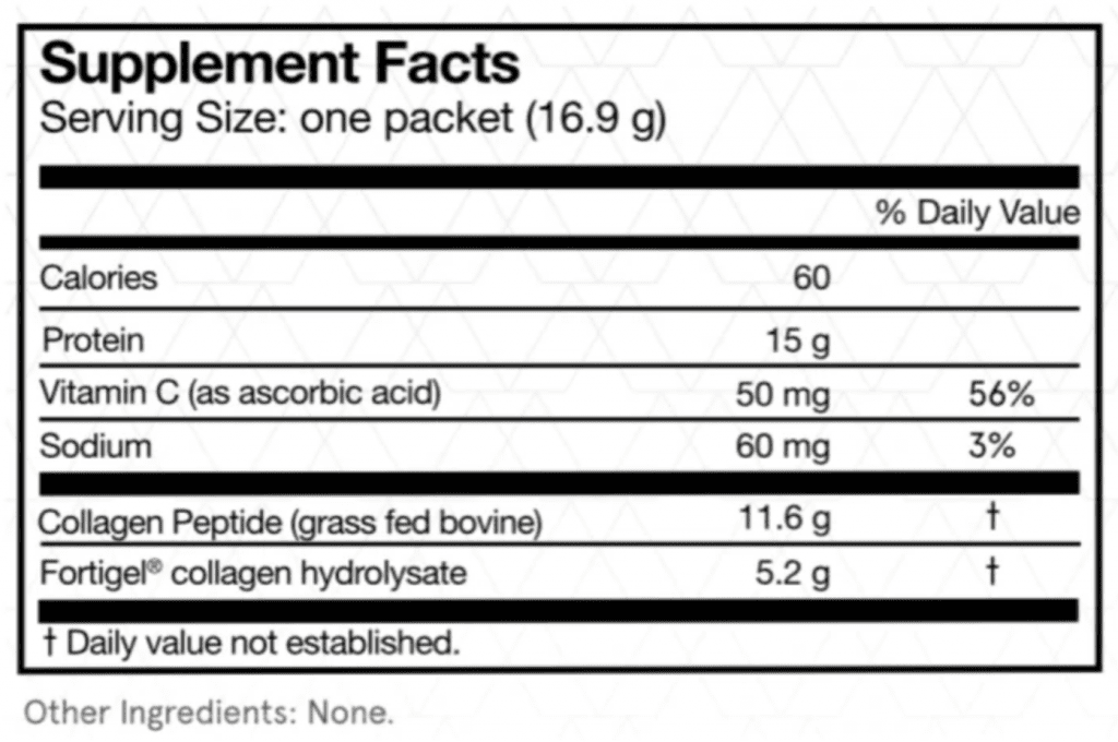 momentous collagen peptides supplement facts