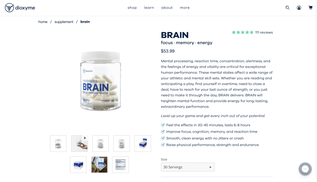 dioxyme brain website