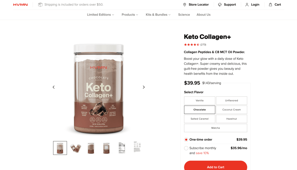 hvmn keto collagen website