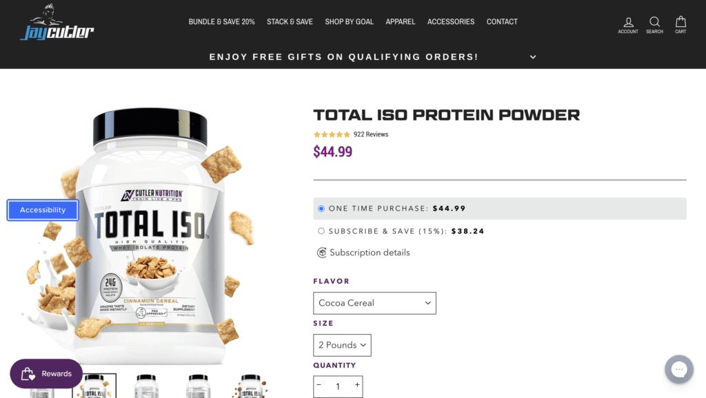 jay cutler nutrition total iso website
