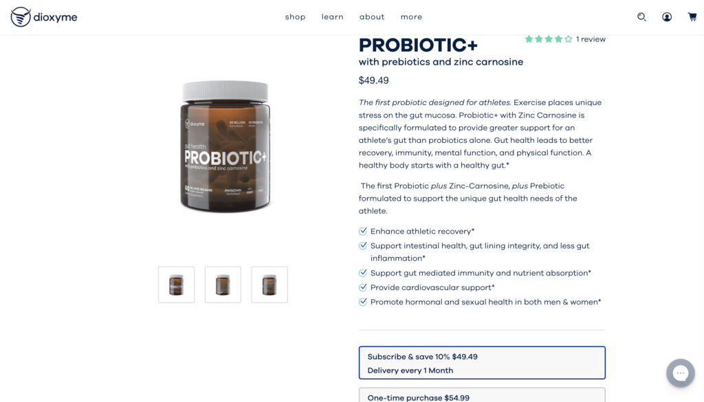 dioxyme probiotic+ website
