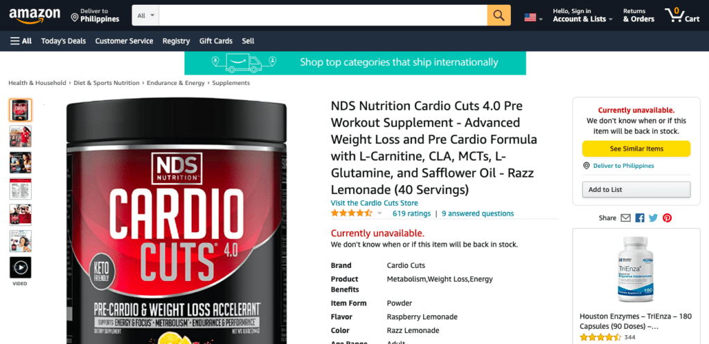 nds nutrition cardio cuts 4.0 website