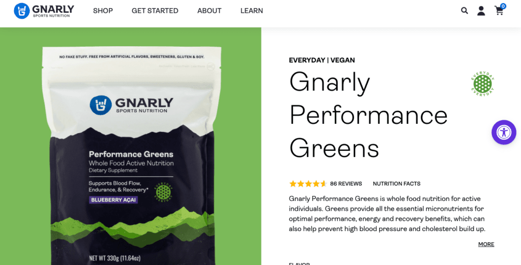 gnarly performance greens website
