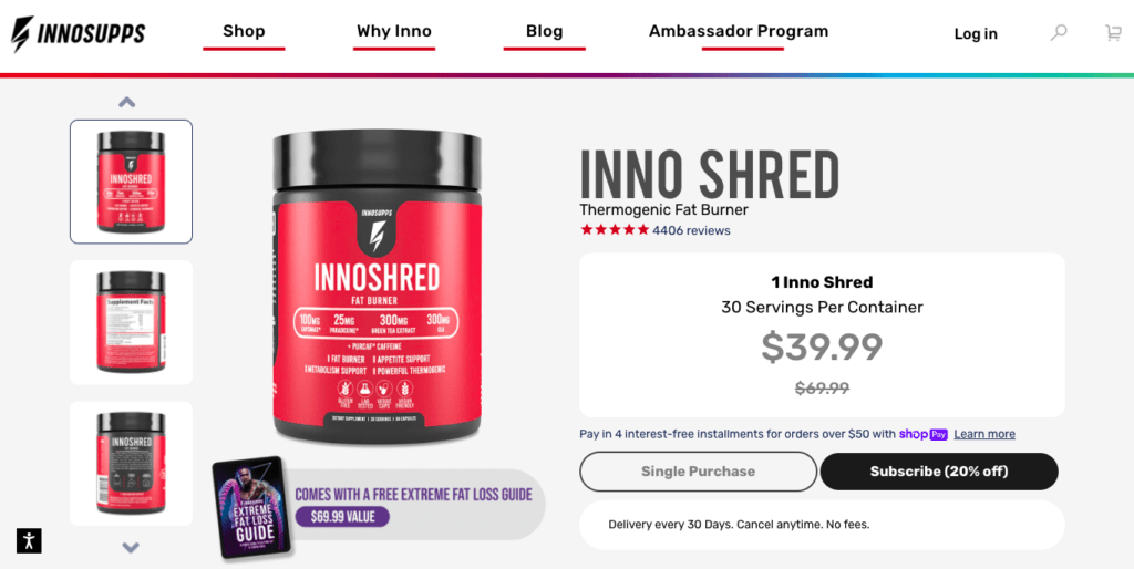 inno supps inno shred website