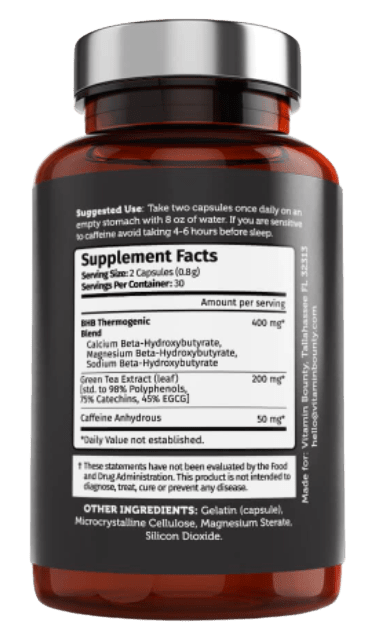 burn on keto supplement facts