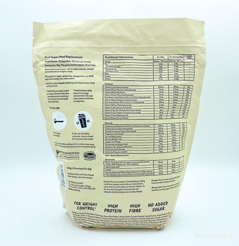 feel meal replacement bag