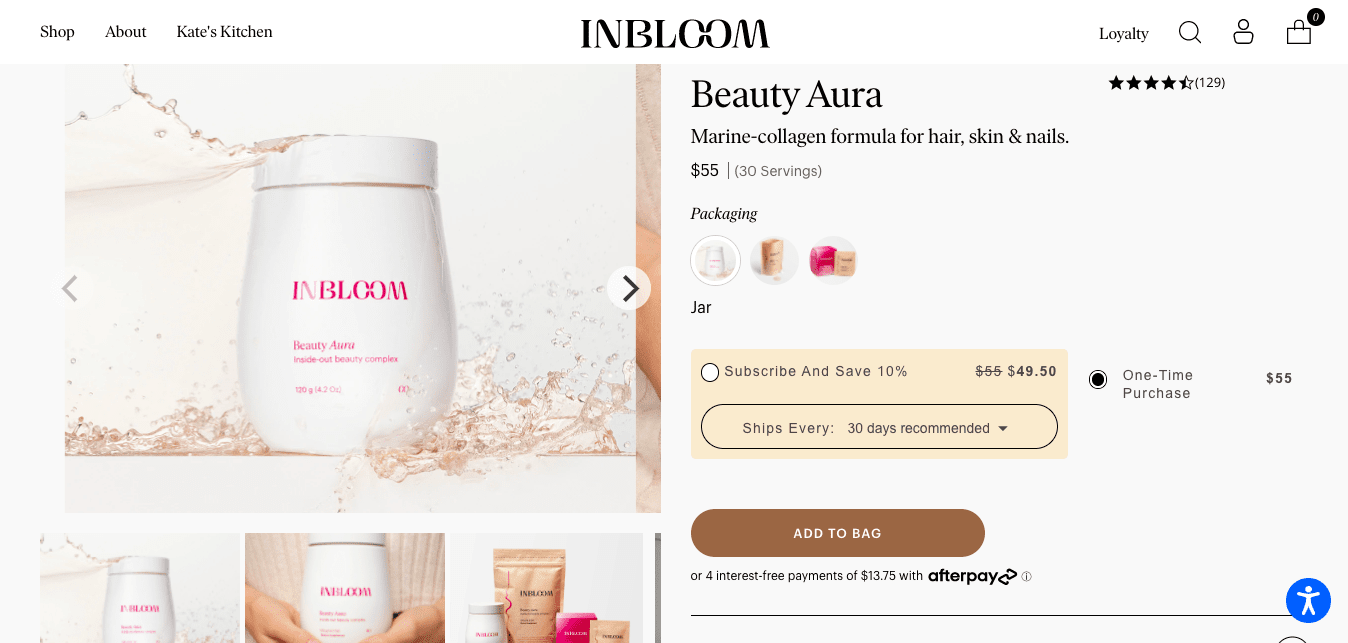 inbloom beauty aura website