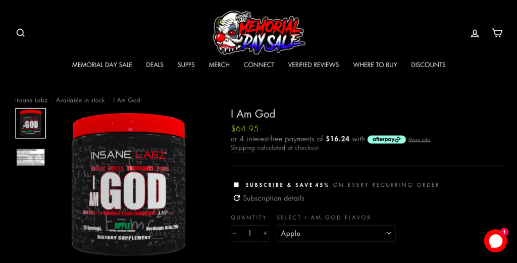 insane labz i am god website